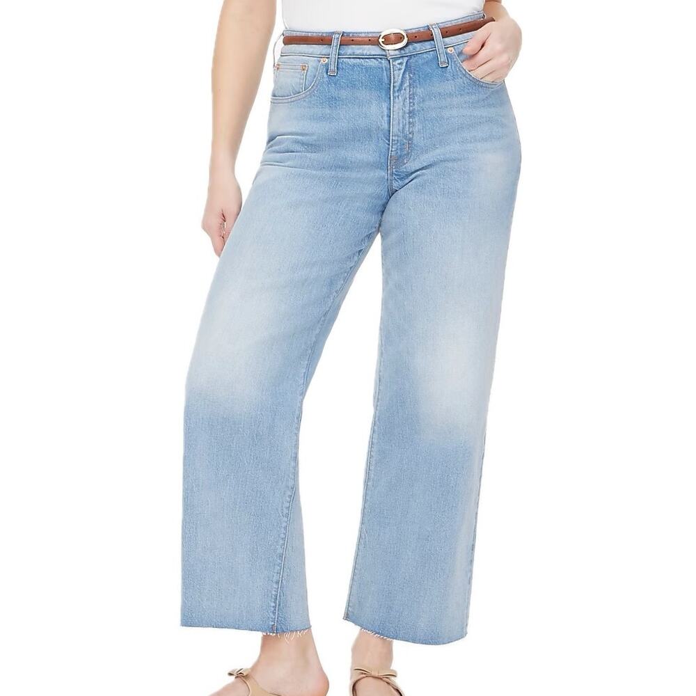 J. Crew Curvy High High Waisted Wide Leg Cropped Jeans in All Day Stretch